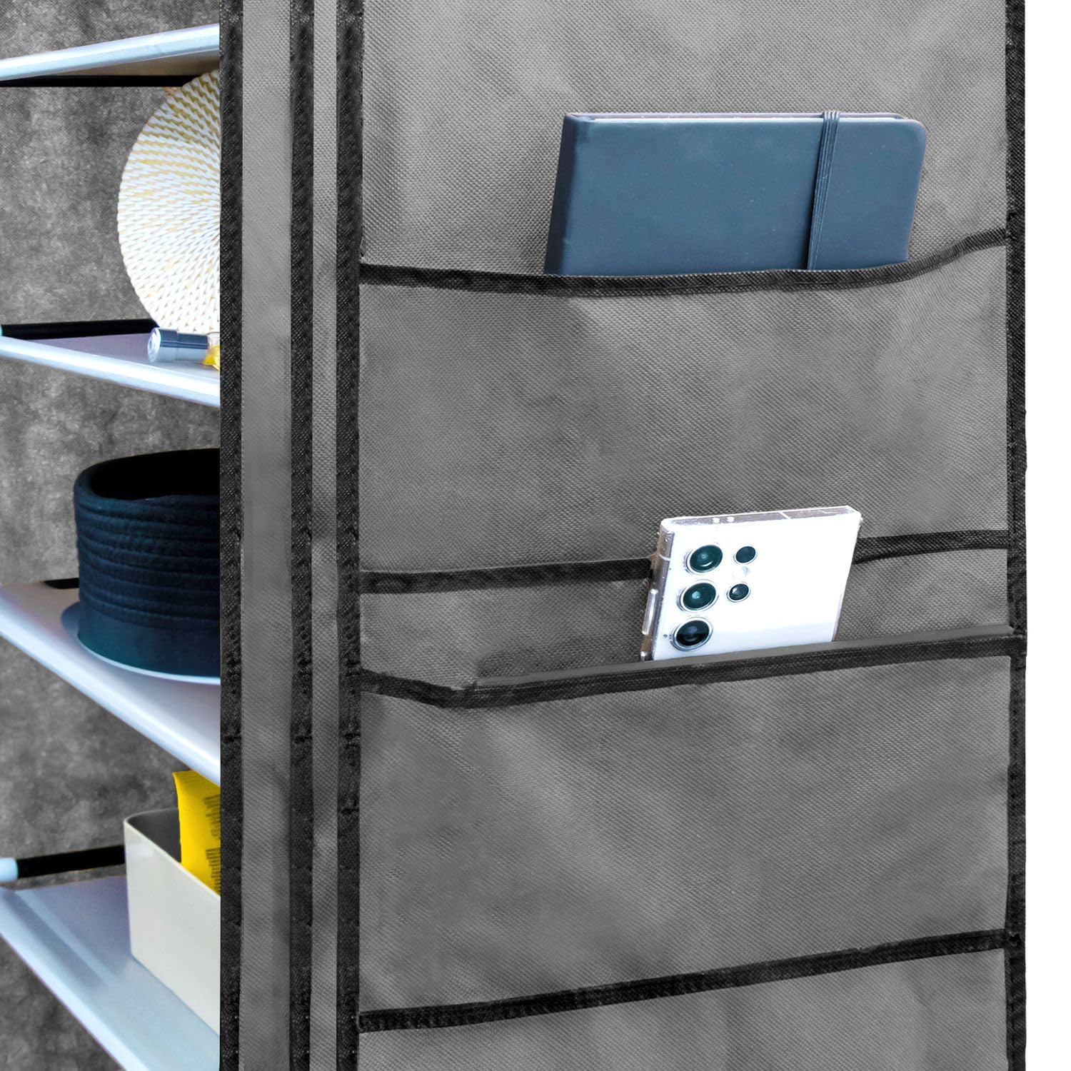 Intirilife Faltschrank 170x58x28 cm Stoffschrank Asch Grau