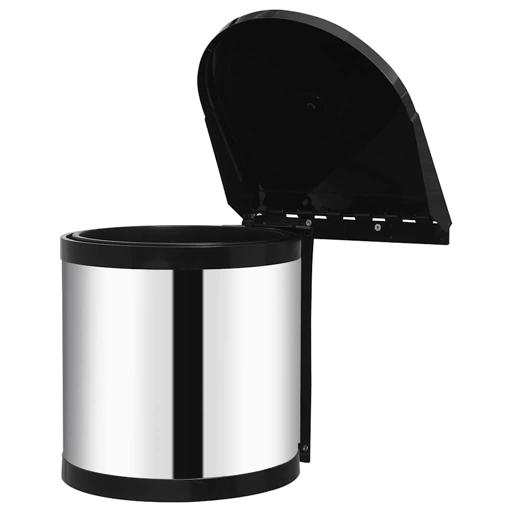 vidaXL Heim & Garten Einbau-Mülleimer 8 L schwarz Edelstahl