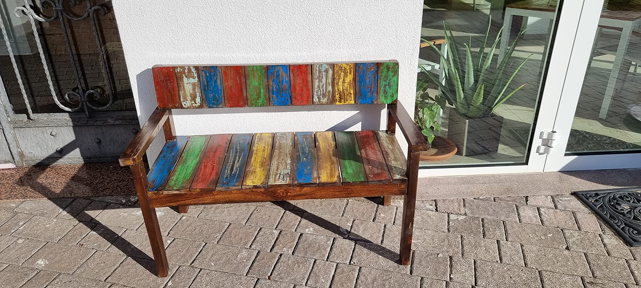 vidaXL Sitzbank Vintage 115cm Altholz mehrfarbig