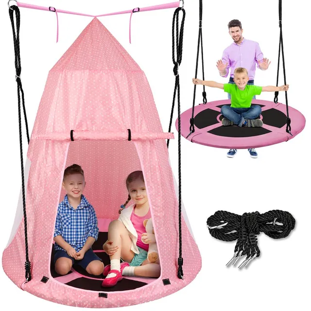 Serenelife Outdoor Swing Tellerschaukel mit Zelt 101 cm