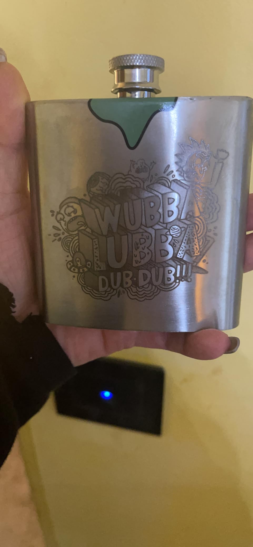Paladone Rick & Morty Wubba Lubba Dub Flachmann 177ml Edelstahl