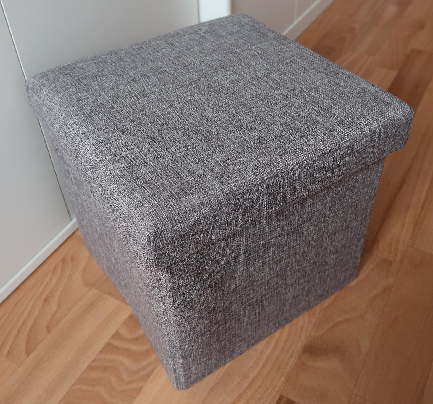 Intirilife Sitzhocker faltbar Diamant Schwarz 30x30x30 cm
