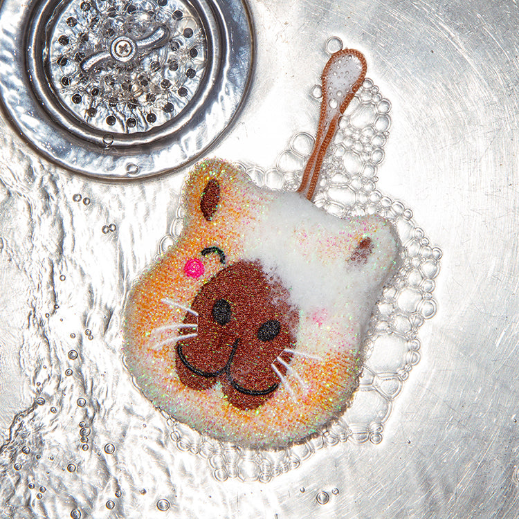 Kikkerland Home Capybara Scheuerschwamm 2er Set Küche