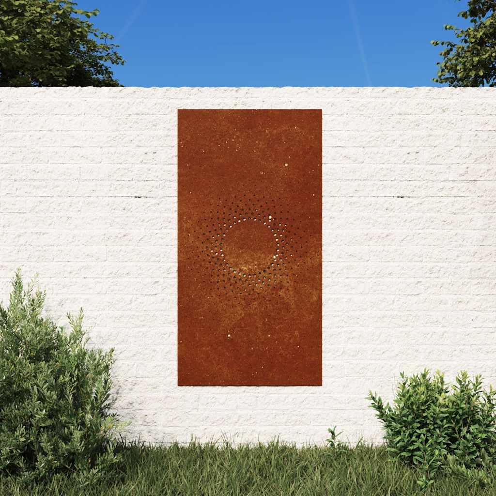 vidaXL Garten-Wanddeko Cortenstahl 105x55 cm Sonne Rost
