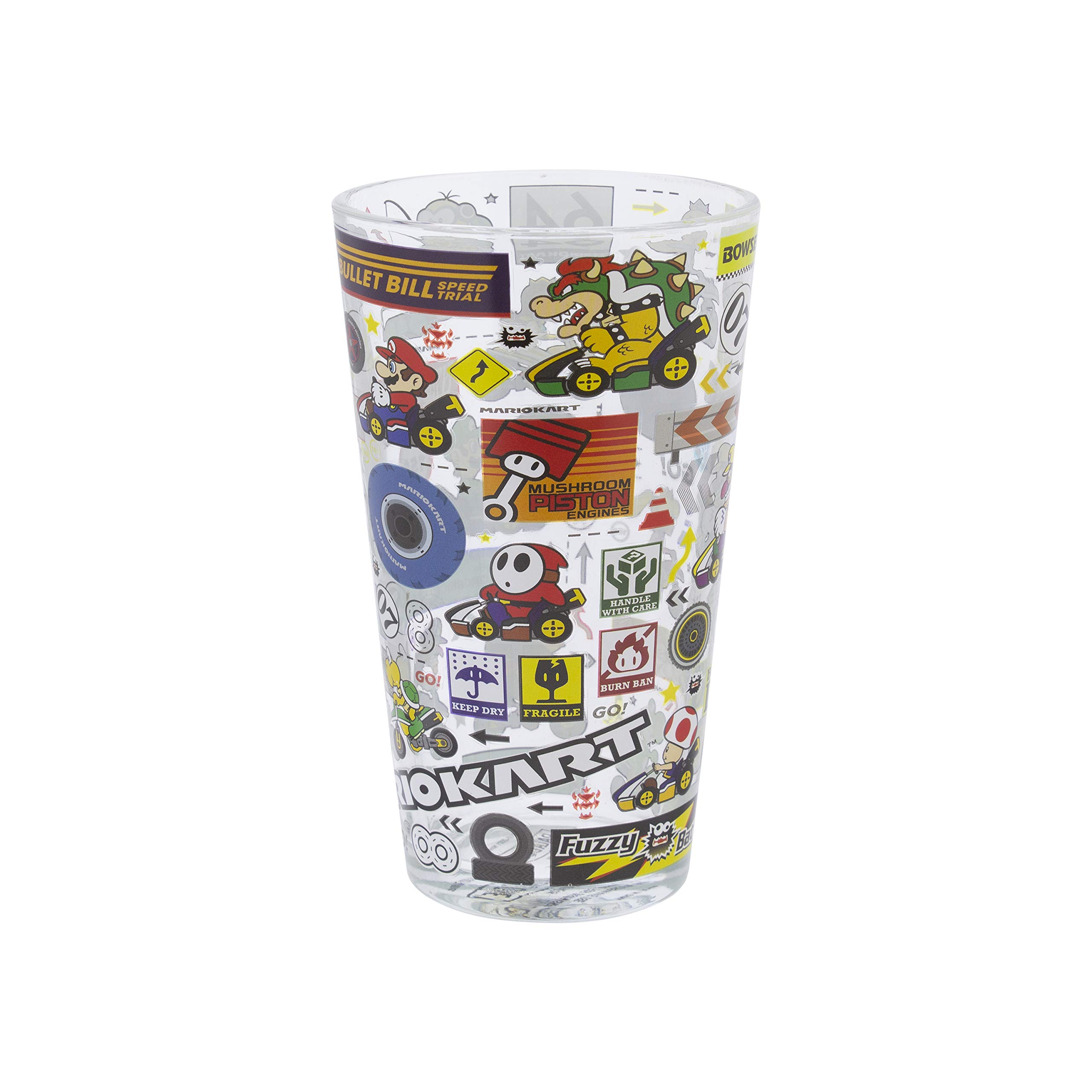 Paladone Mario Kart Glas Trinkglas farbiges Sammlerglas