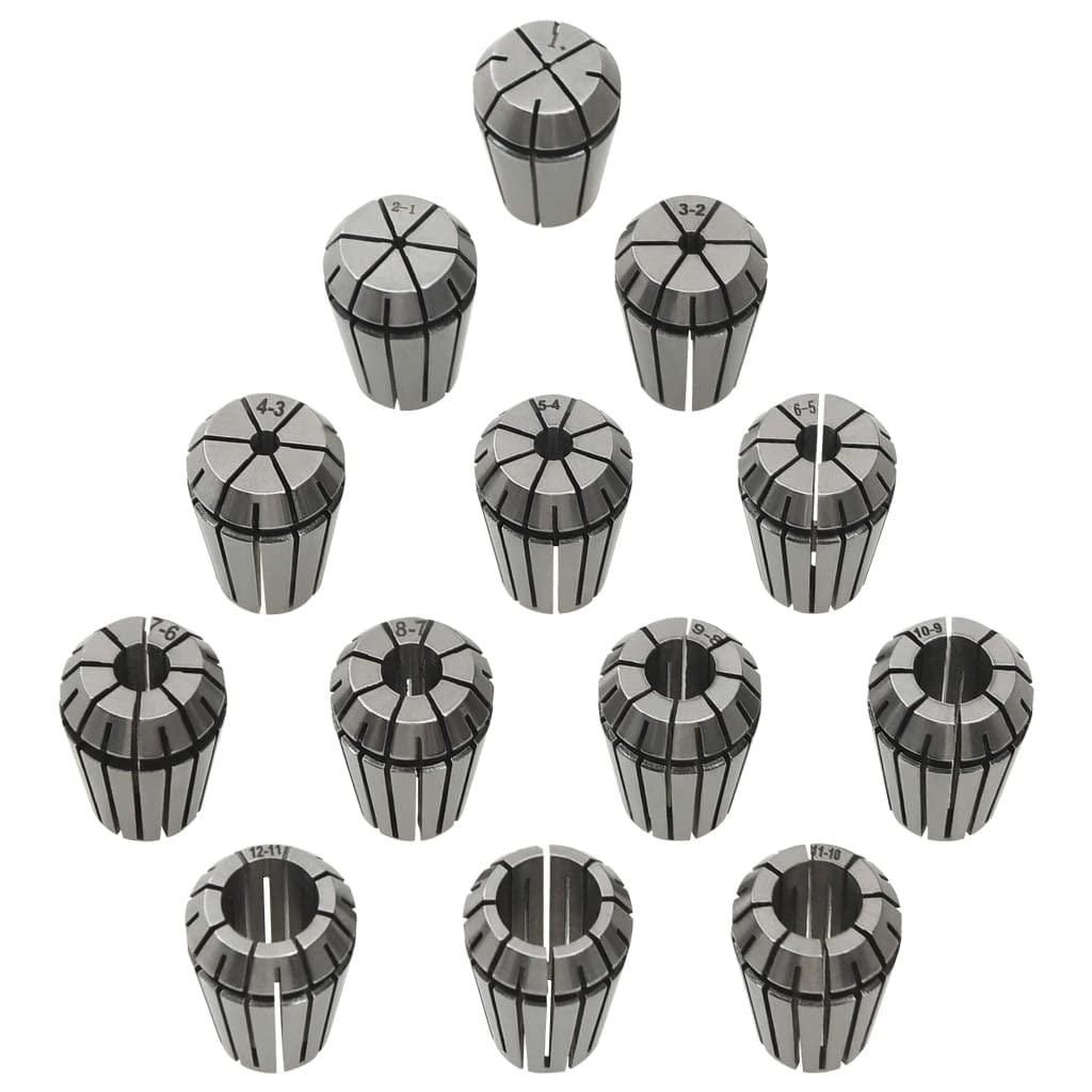 vidaXL Spannzangen Set ER20 13-tlg. 1-13mm Stahl CNC