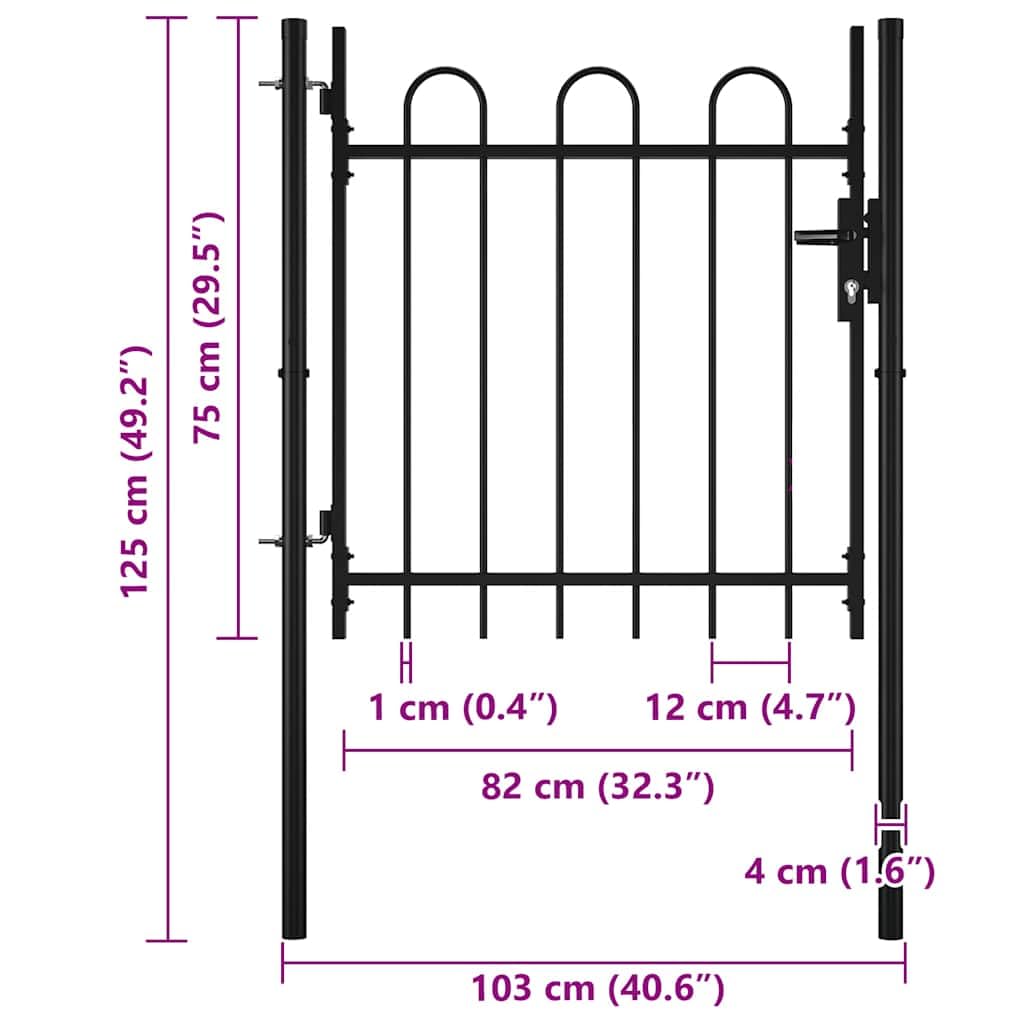 vidaXL Boxtel Gartentor 100x75 cm Stahl Bügelaufsatz