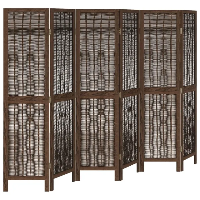 vidaXL Möbel 6-TLG Raumteiler Dunkelbraun Paulownia Holz