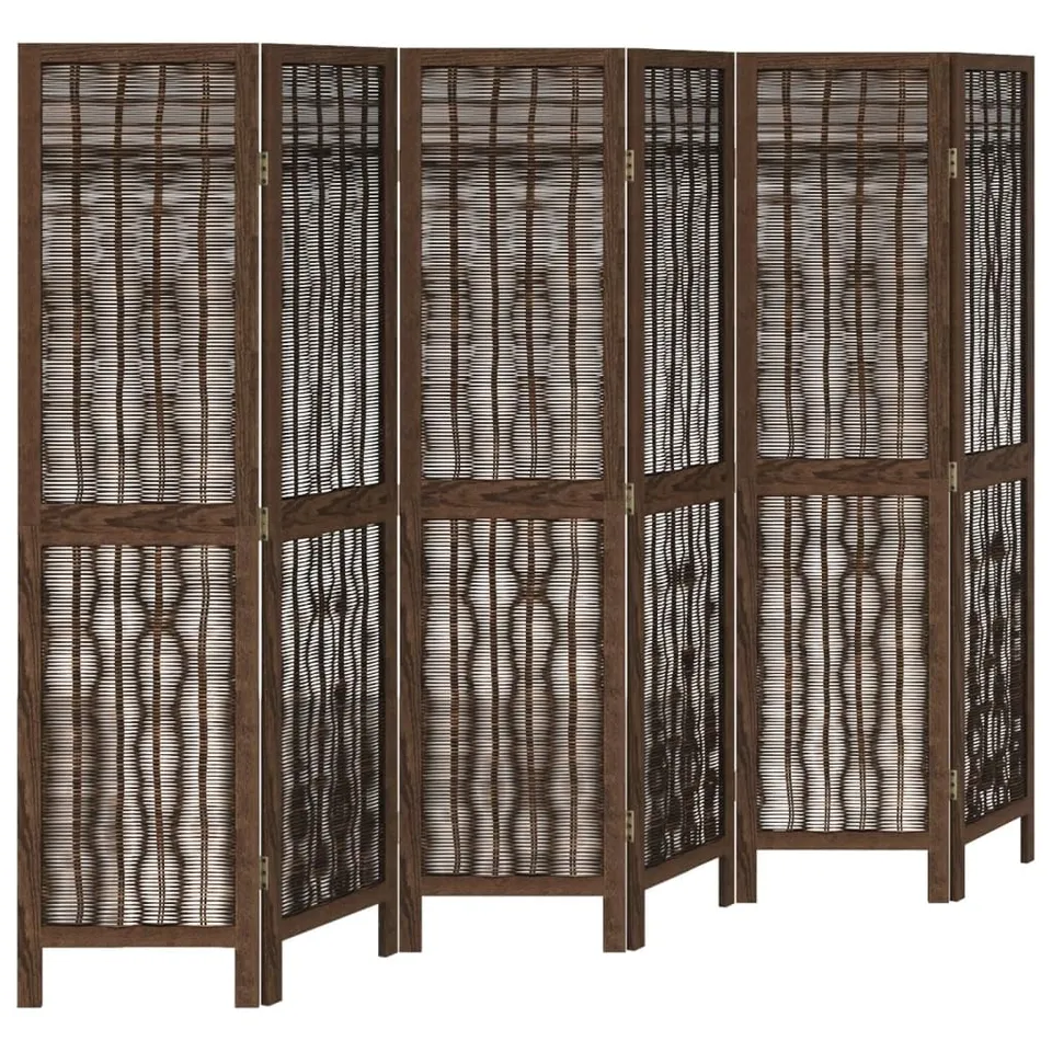 vidaXL Möbel 6-TLG Raumteiler Dunkelbraun Paulownia Holz
