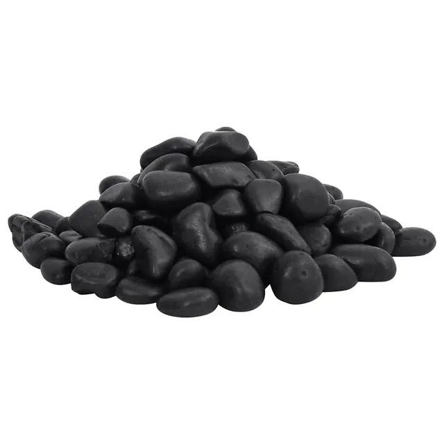 vidaXL Kieselsteine 2-5 cm 25 kg Deko Kies Schwarz poliert