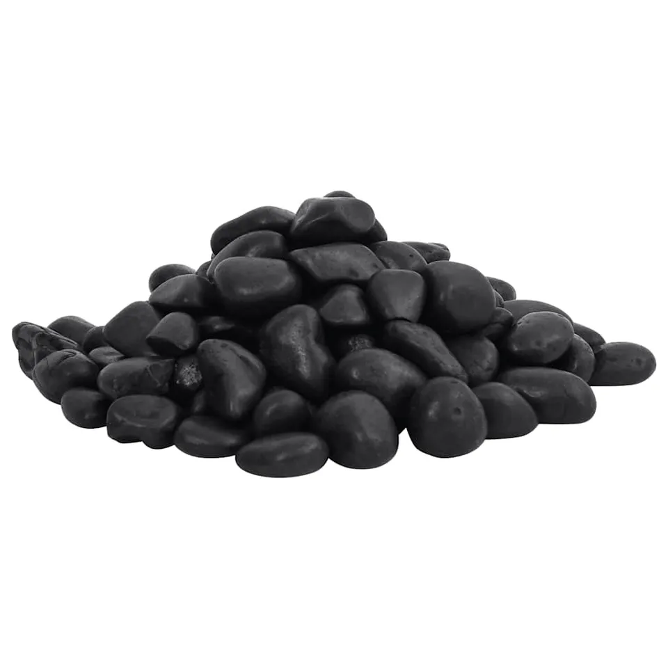 vidaXL Kieselsteine 2-5 cm 25 kg Deko Kies Schwarz poliert