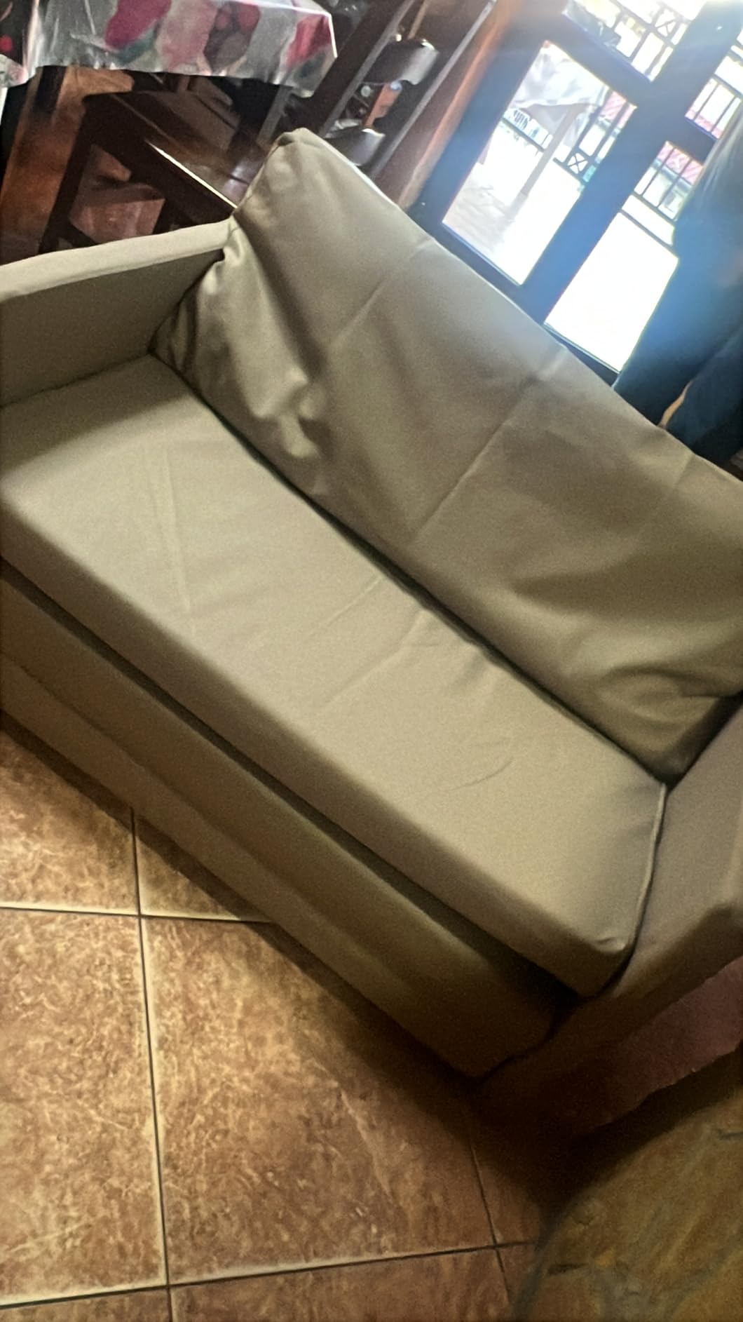 vidaXL Schlafsofa Creme 124x71x78 cm Sofabett Kunstleder