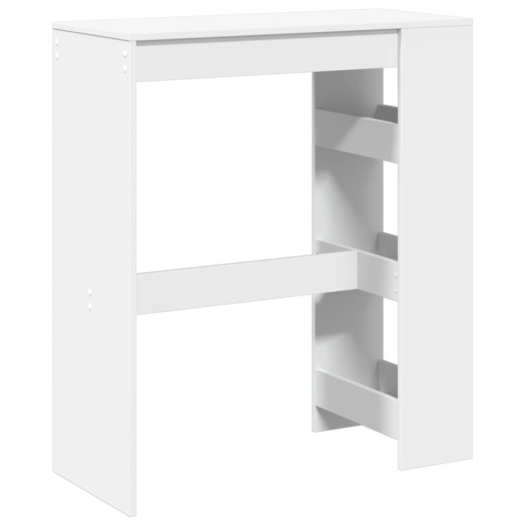 vidaXL Bartisch Weiß 90x40x103,5cm Hochtisch mit Regal