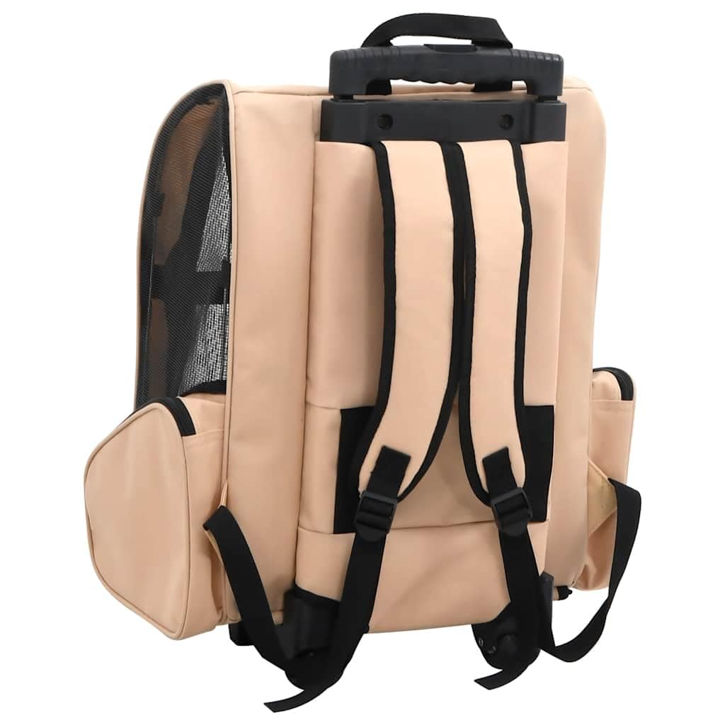 vidaXL Hundetrolley Transporttasche Sandfarbe Faltbar Rucksack