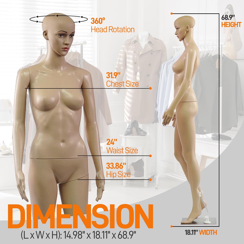 Serenelife Clothing Mannequin Schaufensterpuppe weiblich 175cm