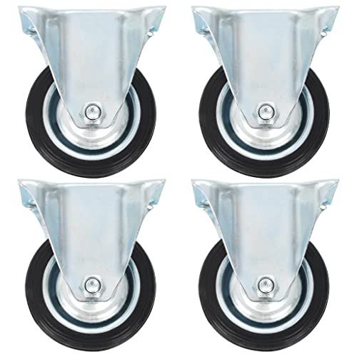 vidaXL Bockrollen 75 mm Möbelrollen 12 Stück Gummi 50 kg