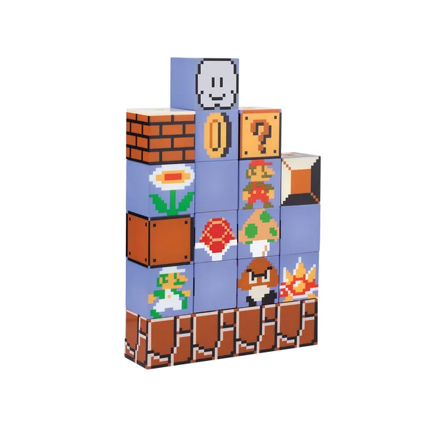 Paladone Super Mario Build A Level Licht Stimmungslicht 16 Blöcke