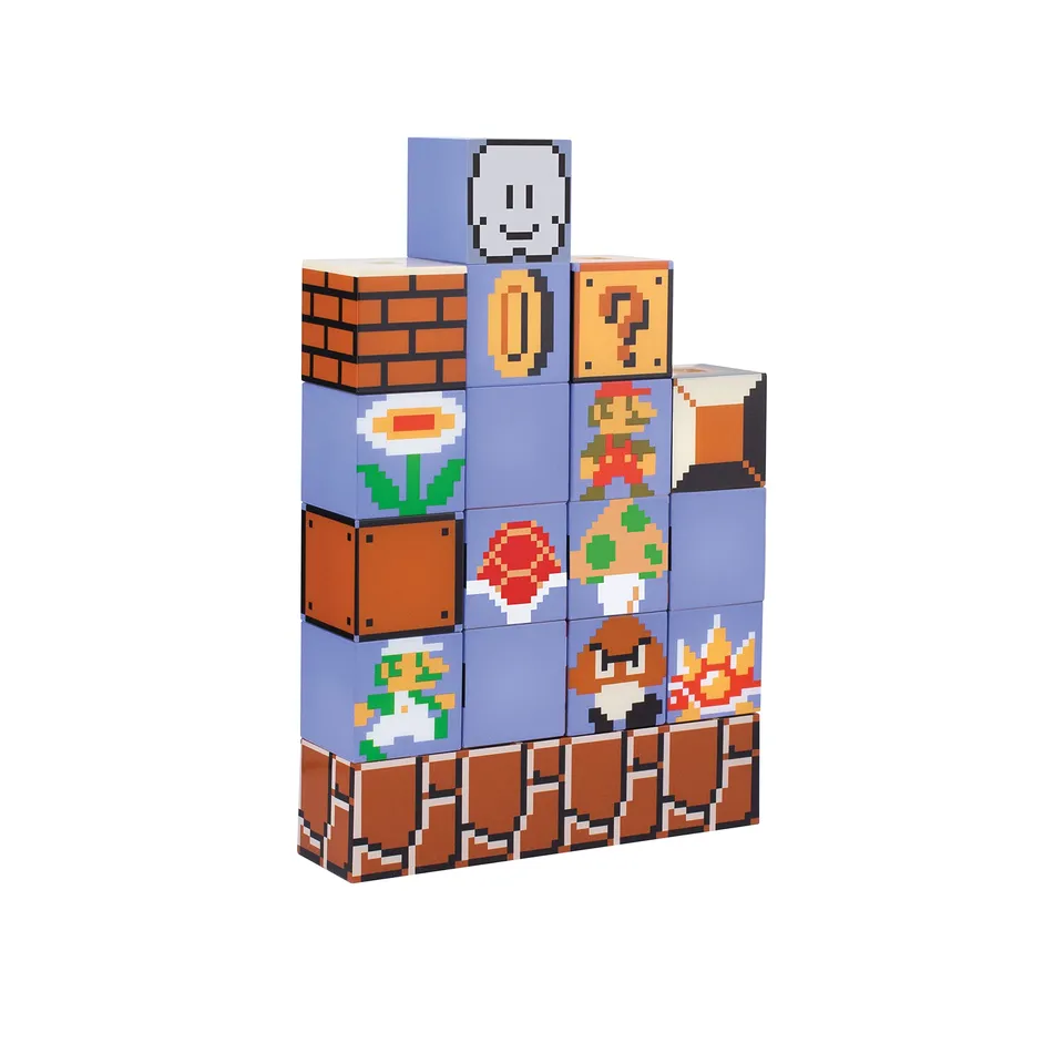 Paladone Super Mario Build A Level Licht Stimmungslicht 16 Blöcke