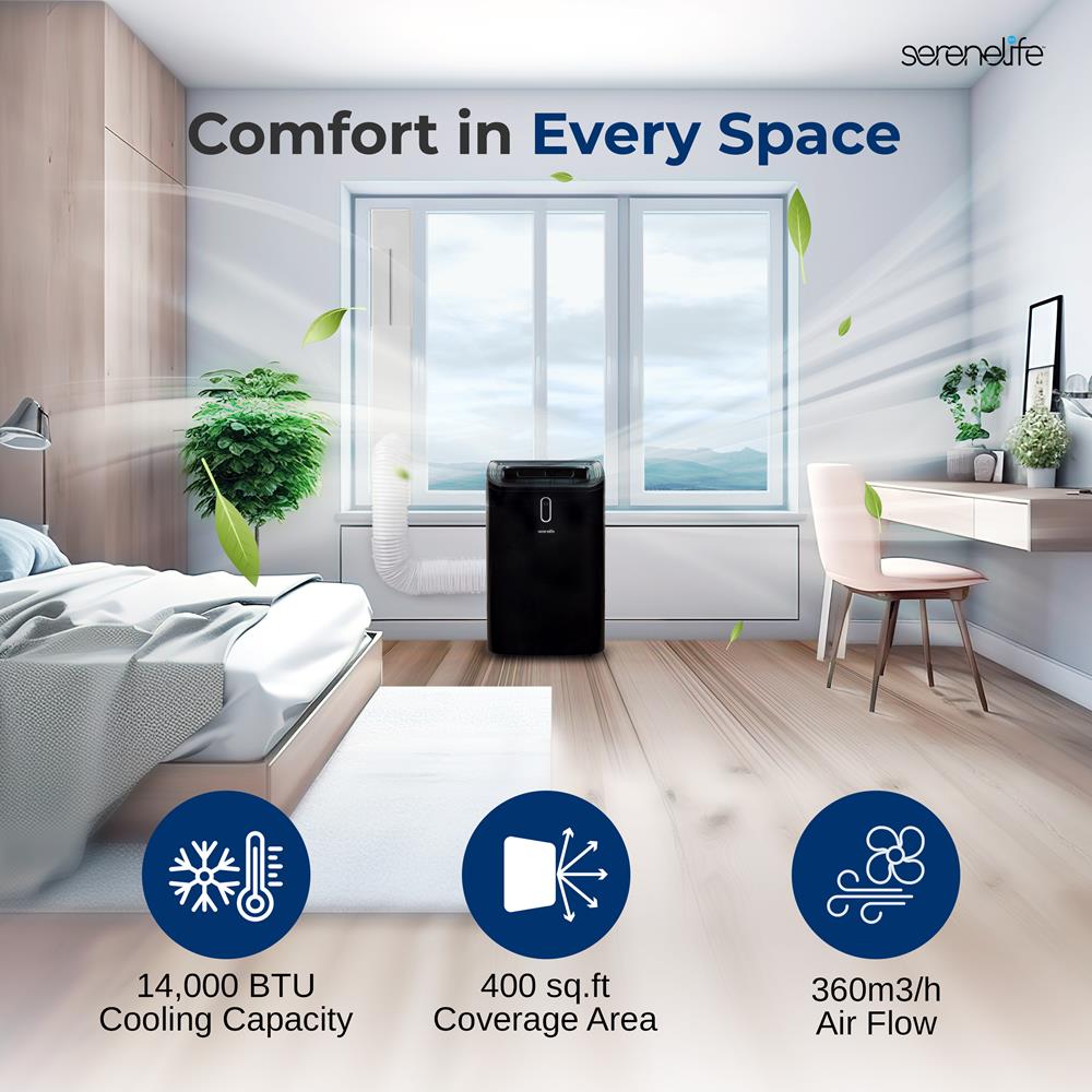 Serenelife Portable AC 14000 BTU Klimagerät mobil Fernbedienung