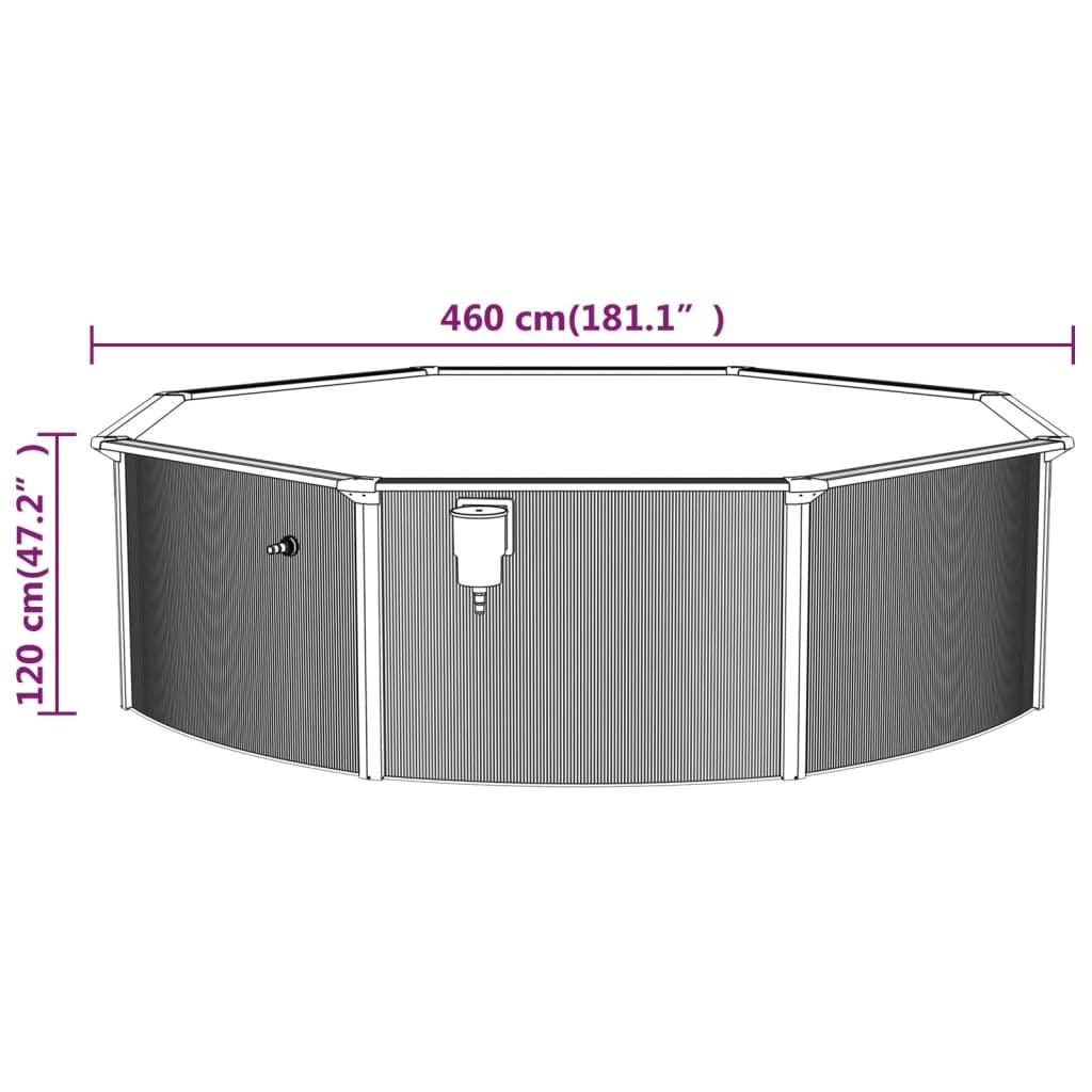 vidaXL Frame Pool 460x120 Blau Aufstellpool mit Leiter