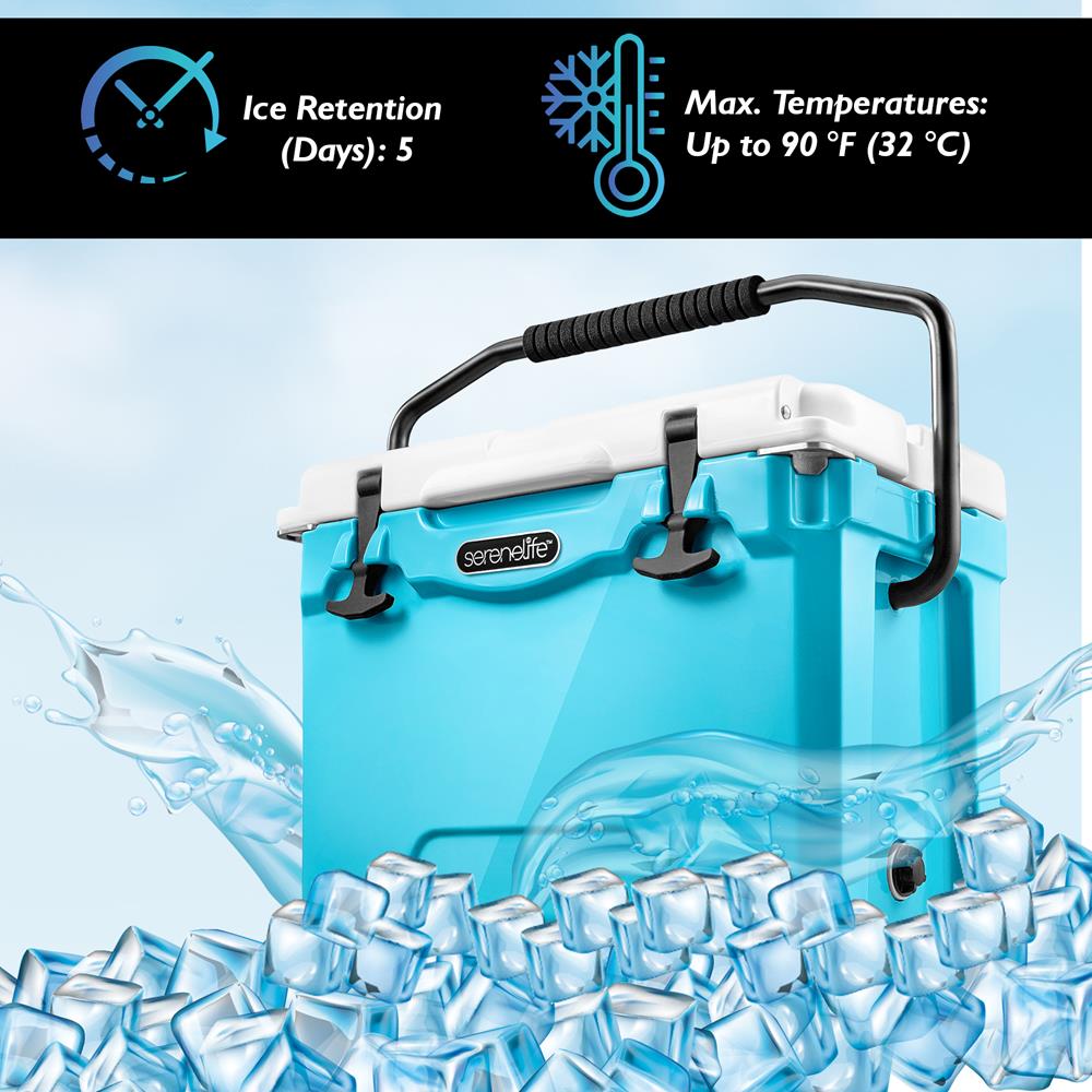 Serenelife Camping Kühlbox 25 Qt blau 23,6 L 5 Tage