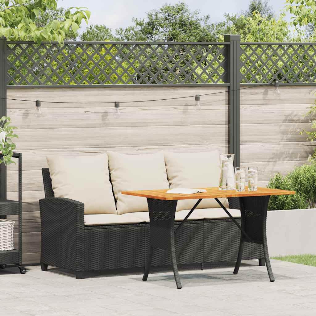 vidaXL Heim & Garten Gartensofa 3-Sitzer Schwarz Poly Rattan