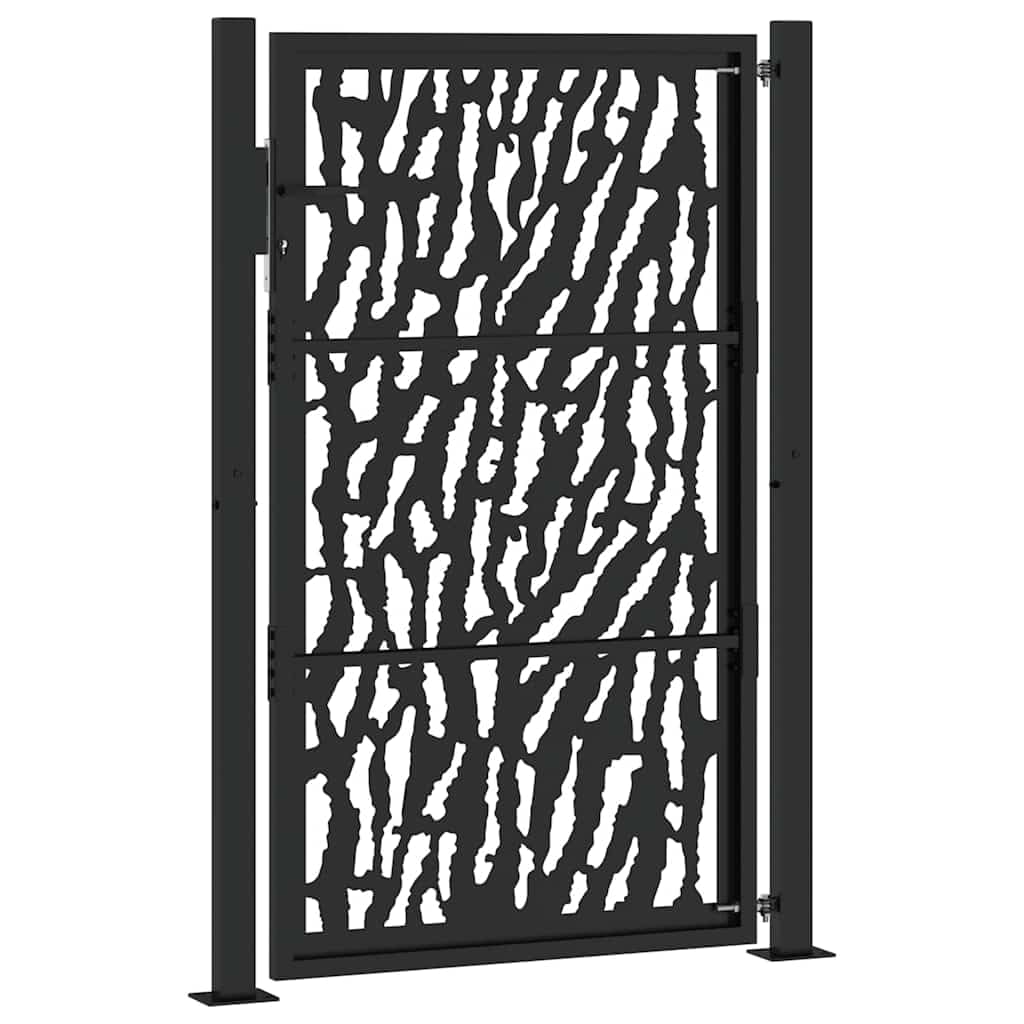 vidaXL Heim & Garten Gartentor Stahl Schwarz 100x150 cm Trace