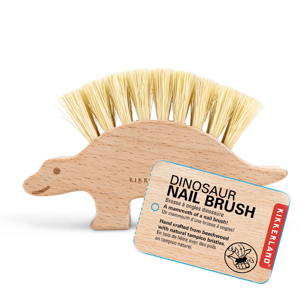 Kikkerland Tools Dino Nagelbürste plastikfrei Pflanzenborsten