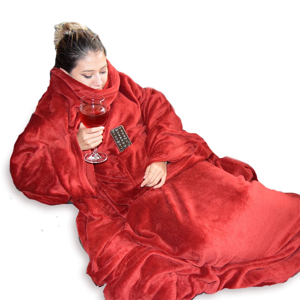 Mikamax Lifestyle Snugs Deluxe Fleecedecke Ärmel rot 150x215
