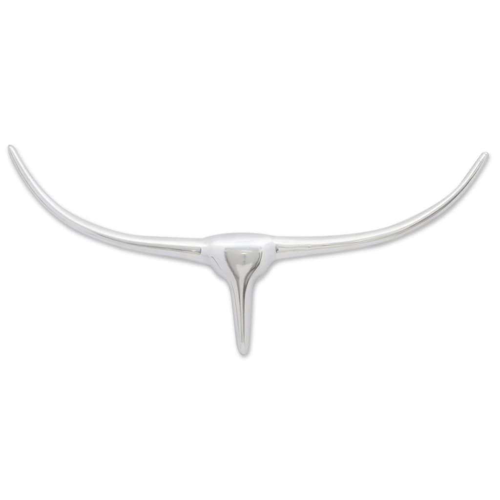 vidaXL Stierkopf Dekofigur Aluminium Silber 72 cm