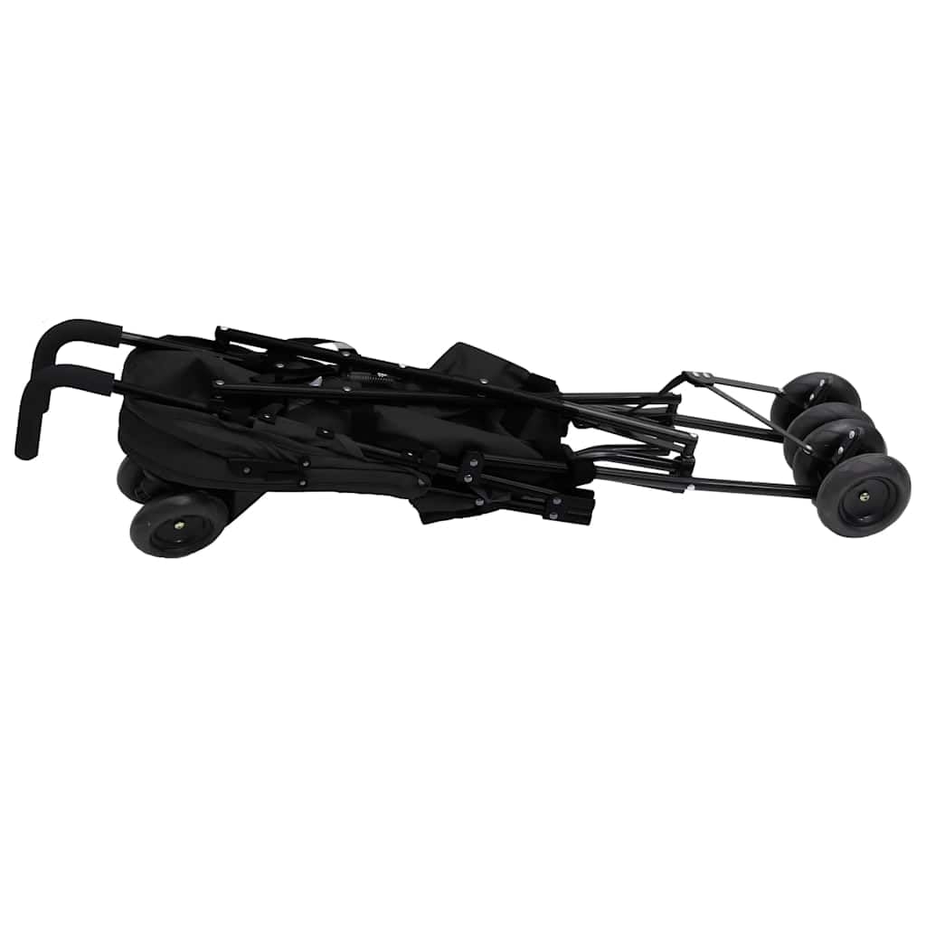 vidaXL Baby & Kleinkind Buggy Kinderwagen Anthrazit faltbar Stahl