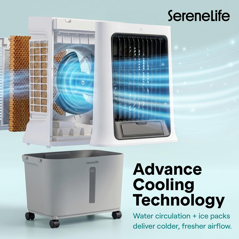 Serenelife Portable AC Luftkühler 30L WiFi 140W