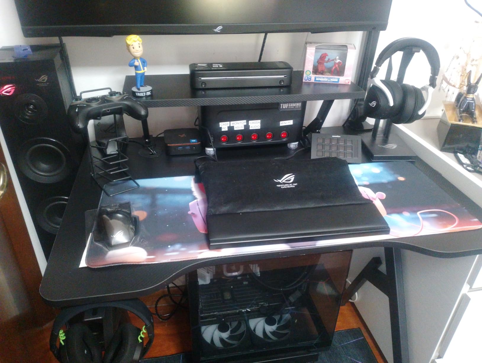 vidaXL Möbel Gaming Schreibtisch 90x60x75 Schwarz