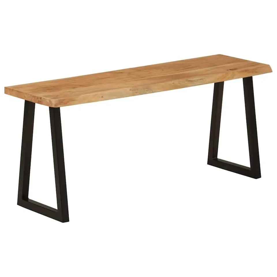vidaXL Heim & Garten Bank Baumkante 105 cm Akazie Schwarz
