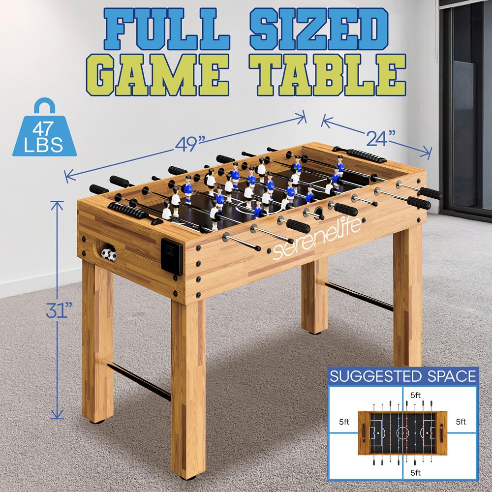 Serenelife Game Tables 48 Tischkicker Kickertisch MDF Natur