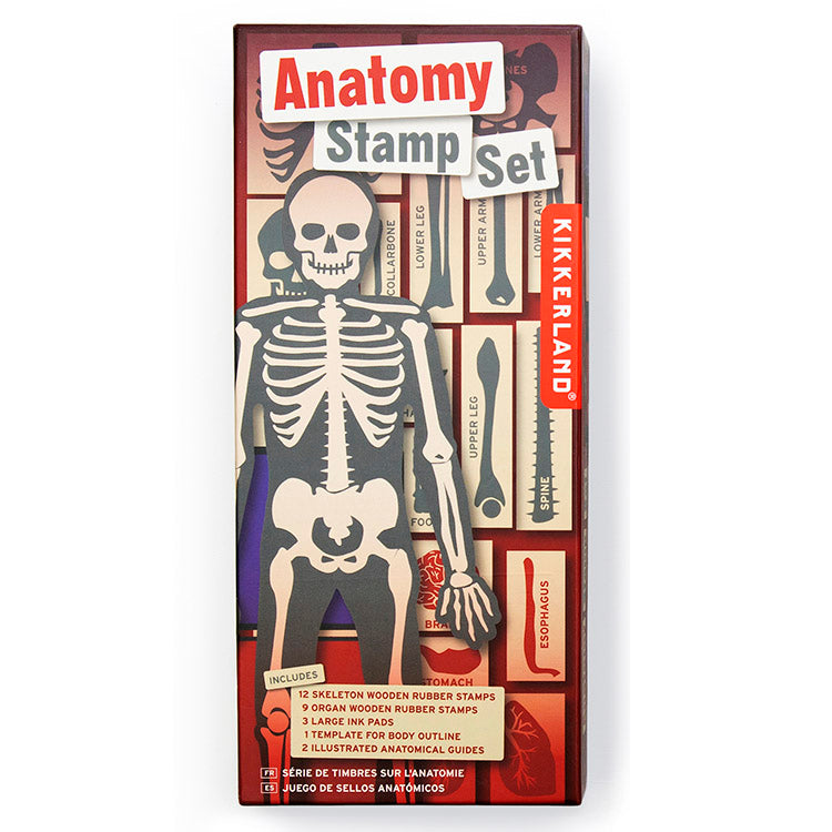 Kikkerland Home Anatomy Stempelset 21-teilig mit Stempelkissen