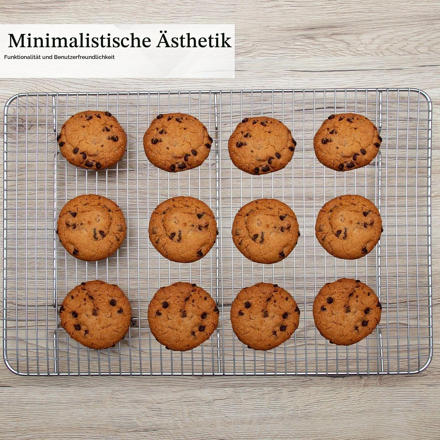 Intirilife Abkühlgitter Edelstahl silber 42x29,5 cm Backrost