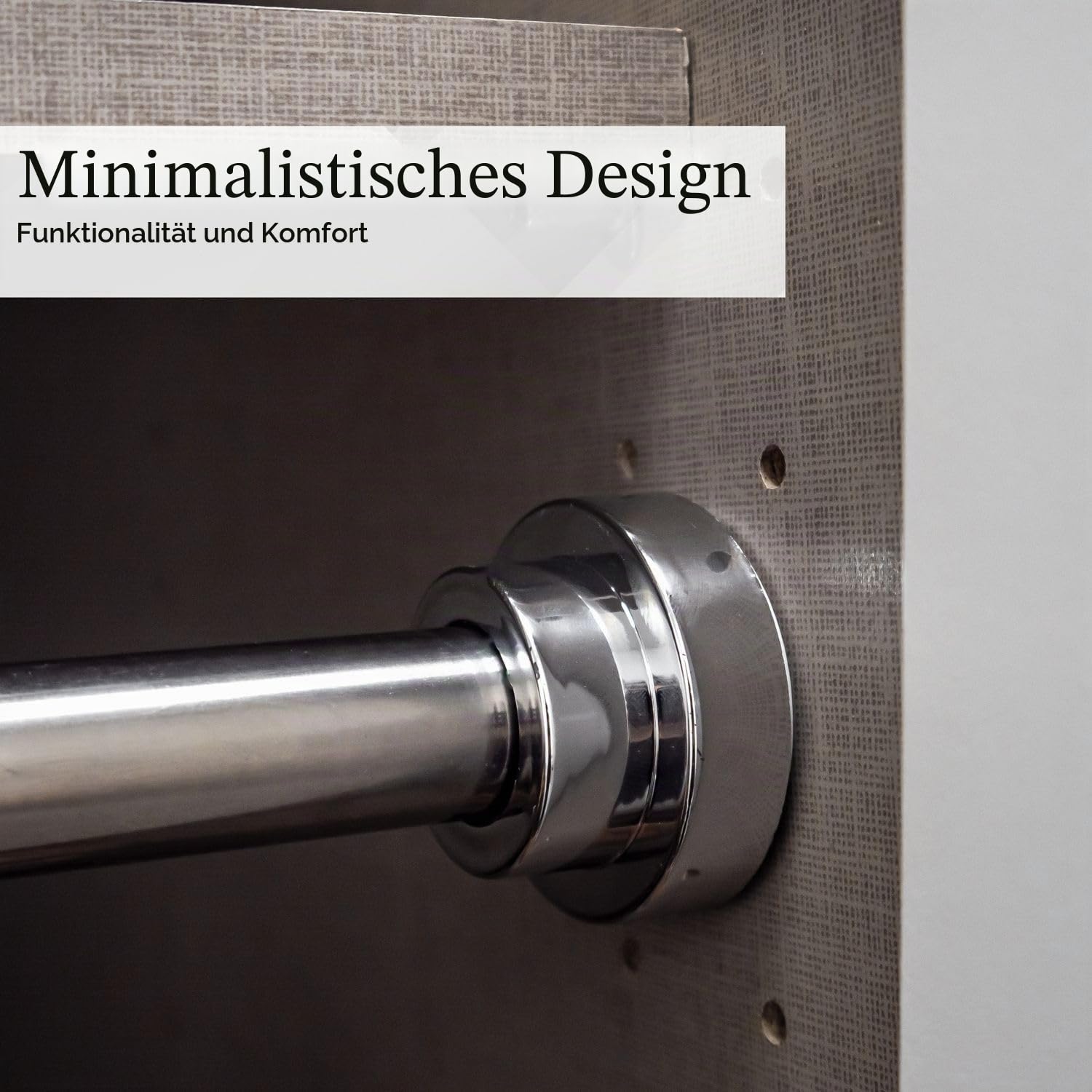 Intirilife Teleskopstange 120-227 cm Silber Edelstahl ohne Bohren