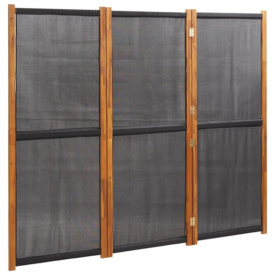 vidaXL Raumteiler Paravent Schwarz 210x180 cm 3-tlg