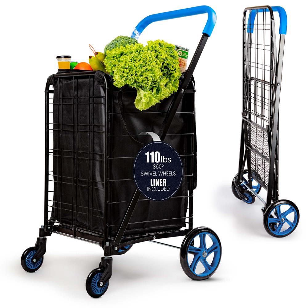 Serenelife Storage Einkaufswagen faltbar 50 kg mit Tasche