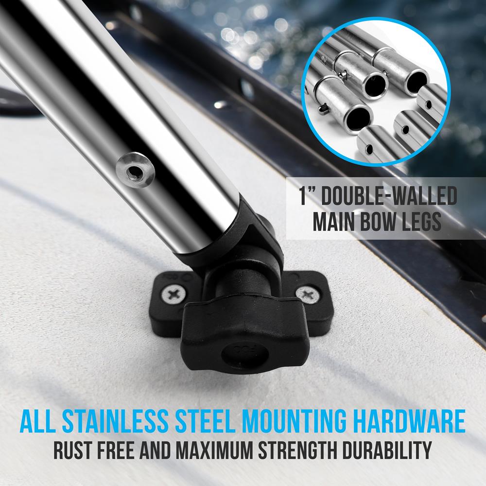Serenelife Bimini Top 3 Bow Bootsverdeck Grau 183 cm
