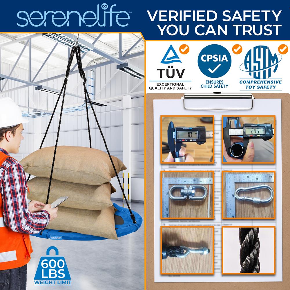 Serenelife Nestschaukel 40 Zoll blau bis 272 kg