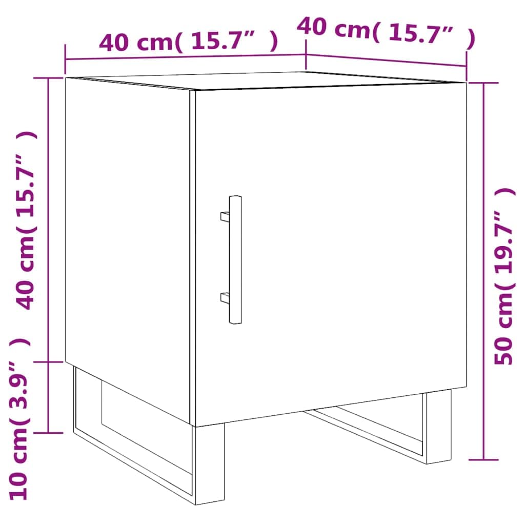 vidaXL Nachttische 2 Stk. 40x40x50 cm Holz Schwarz mit Tür