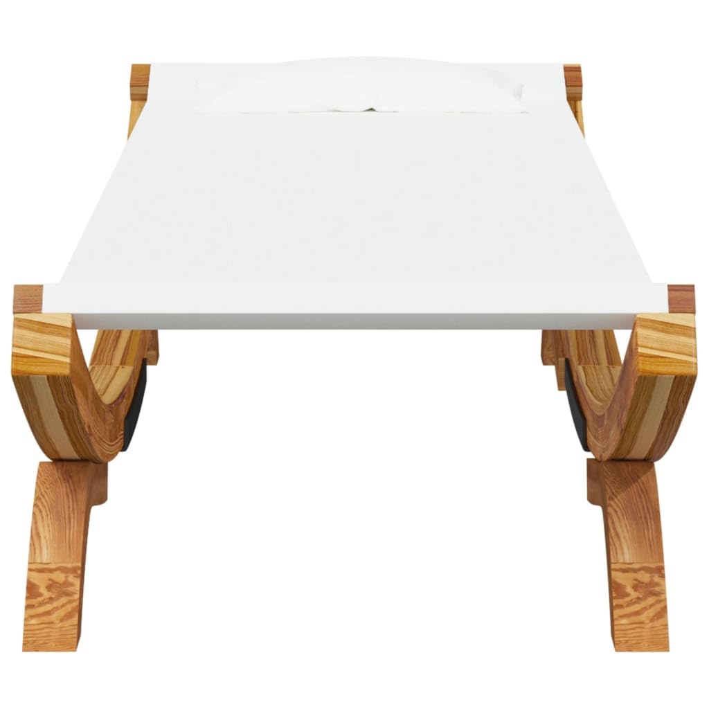vidaXL Bugholz Loungebett Sonnenliege Creme 100x188,5cm Massivholz
