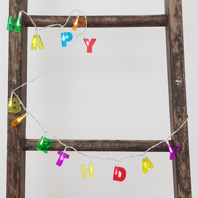 Kikkerland Home Lichterkette Happy Birthday bunt Party