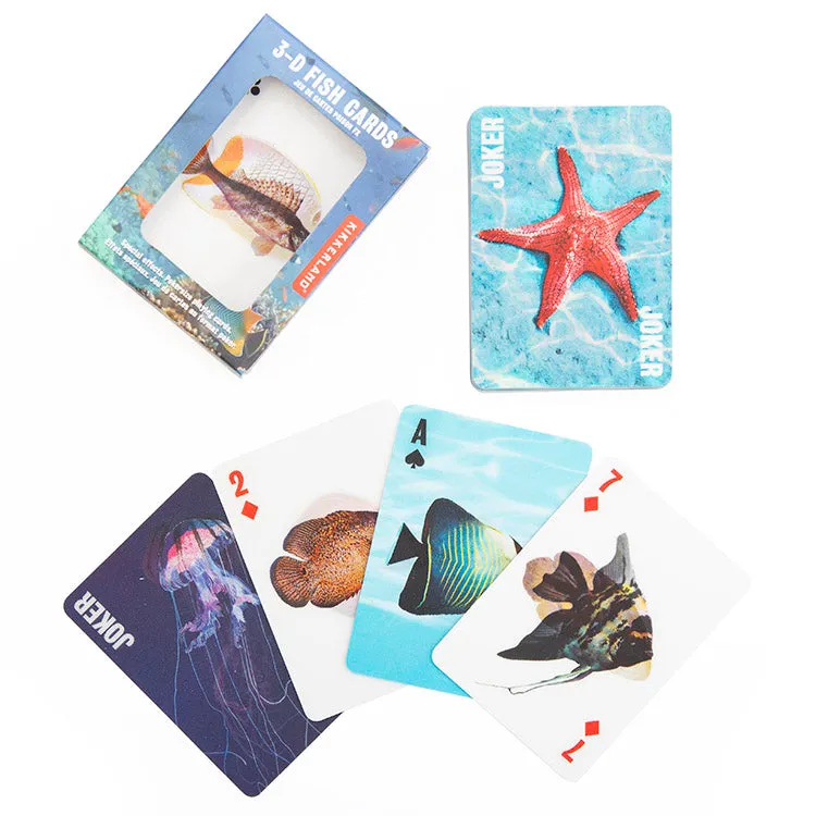 Kikkerland 3-D Fish Cards Spielkarten Poker