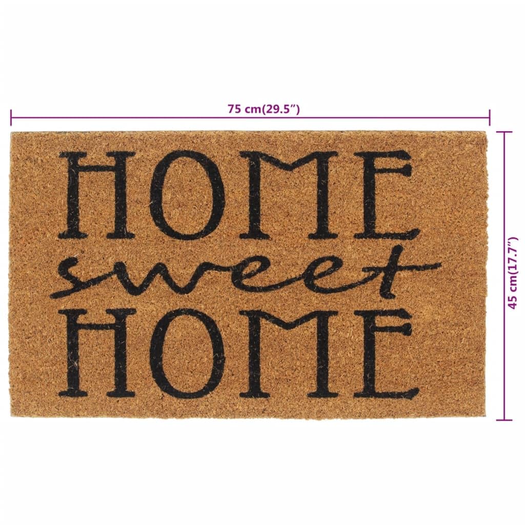 vidaXL Heim & Garten Fußmatte Kokos 45x75 cm Natur getuftet