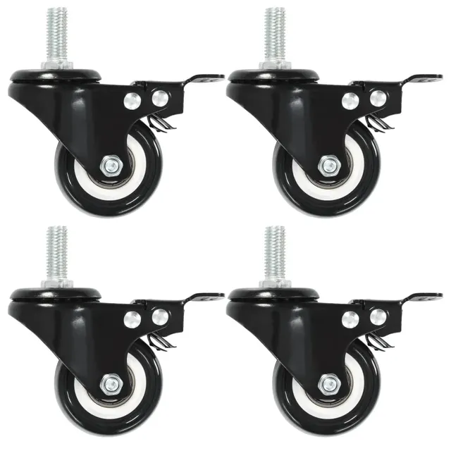 vidaXL 24x Lenkrollen mit Bremsen 50mm PU 24 Stk.