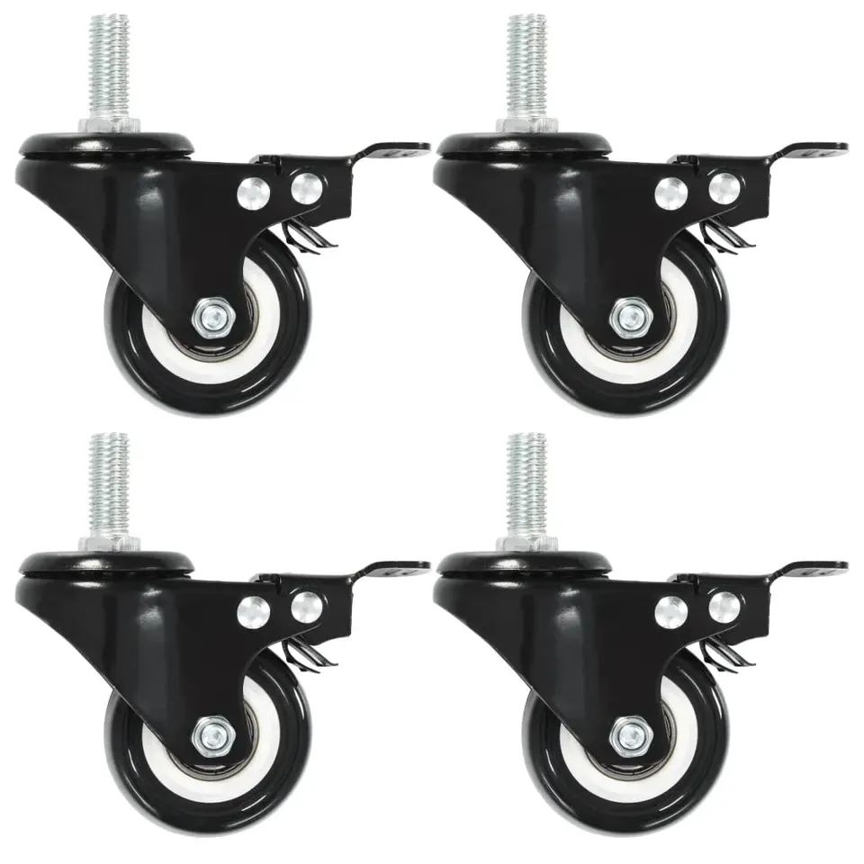 vidaXL 24x Lenkrollen mit Bremsen 50mm PU 24 Stk.