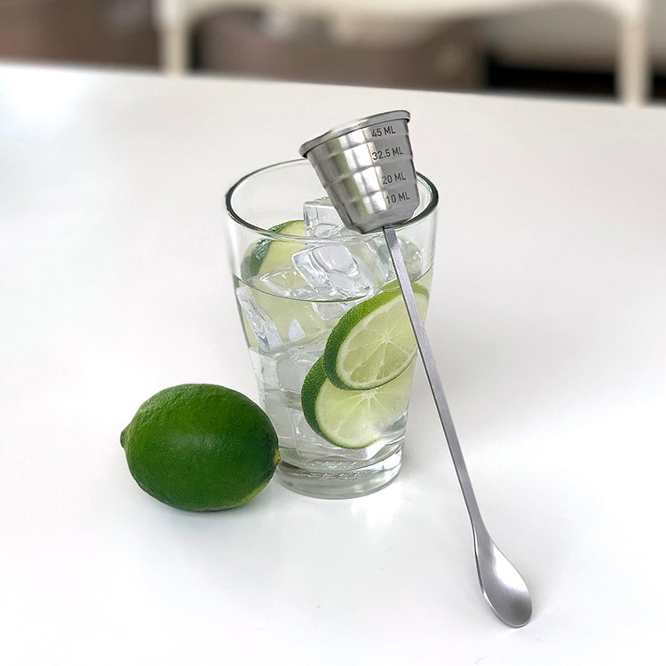 Kikkerland Home Measure & Mix Barlöffel mit Jigger